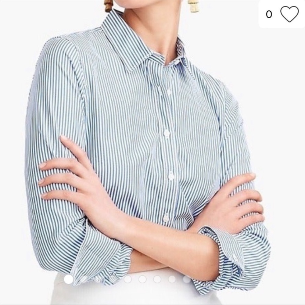J Crew Striped Fitted Button Down Long Sleeve Shi… - image 1